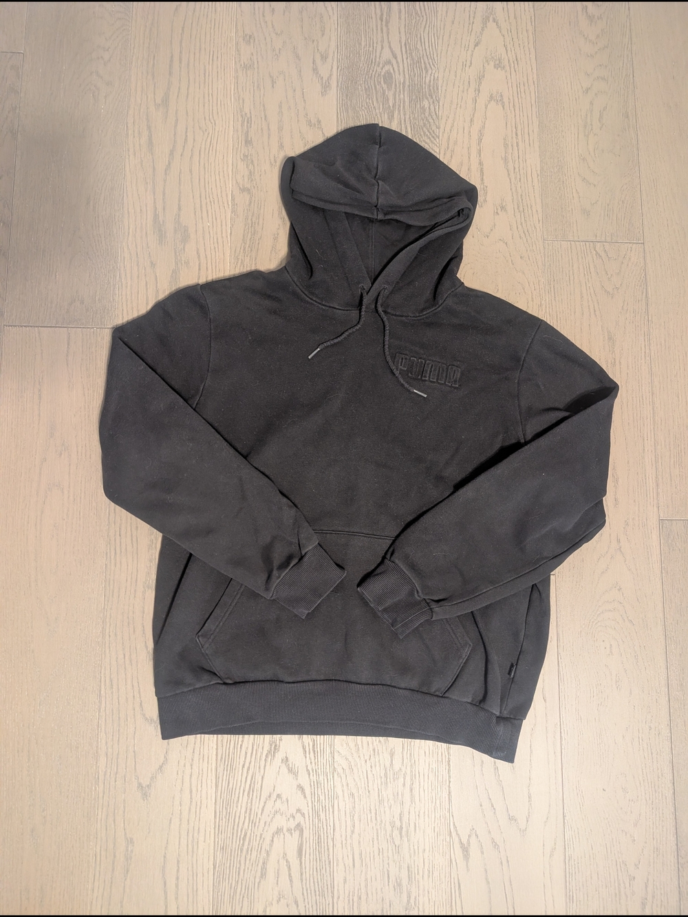Unisex Teens Black Puma Pullover Hoodie